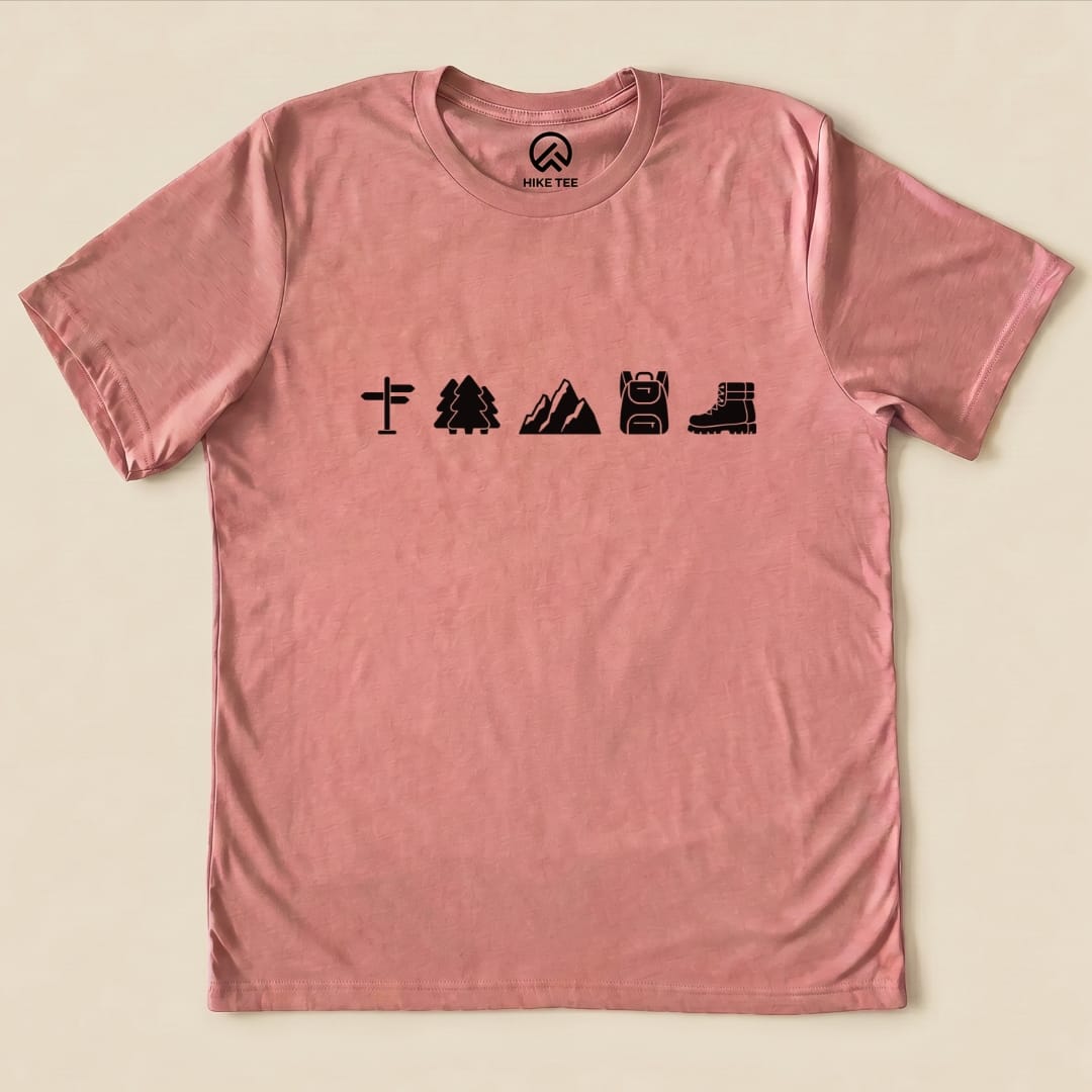 Hike Tee T-Shirt Heather Mauve / S 5 In Row Hiking Shirt