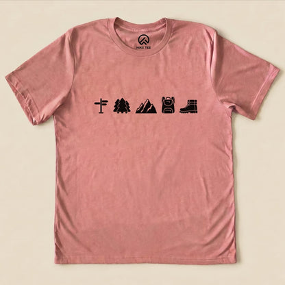 Hike Tee T-Shirt Heather Mauve / S 5 In Row Hiking Shirt