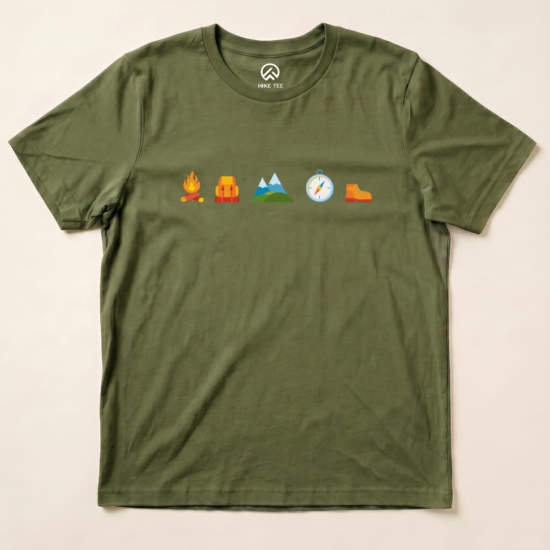Hike Tee T-Shirt Military Green / S 5 In Row Hiking Shirt