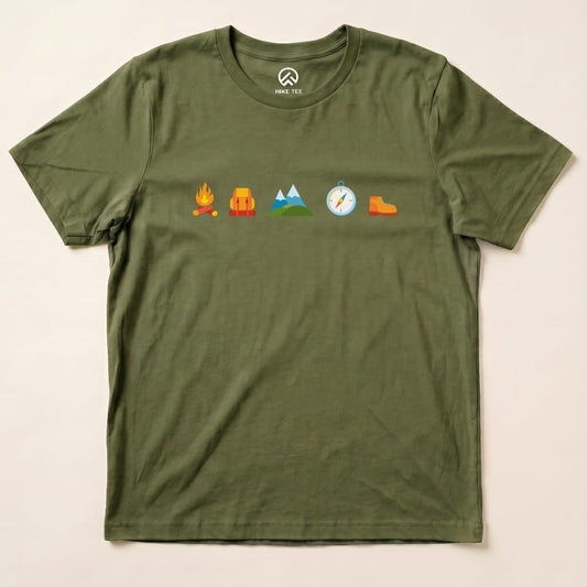 Hike Tee T-Shirt Military Green / S 5 In Row Hiking Shirt