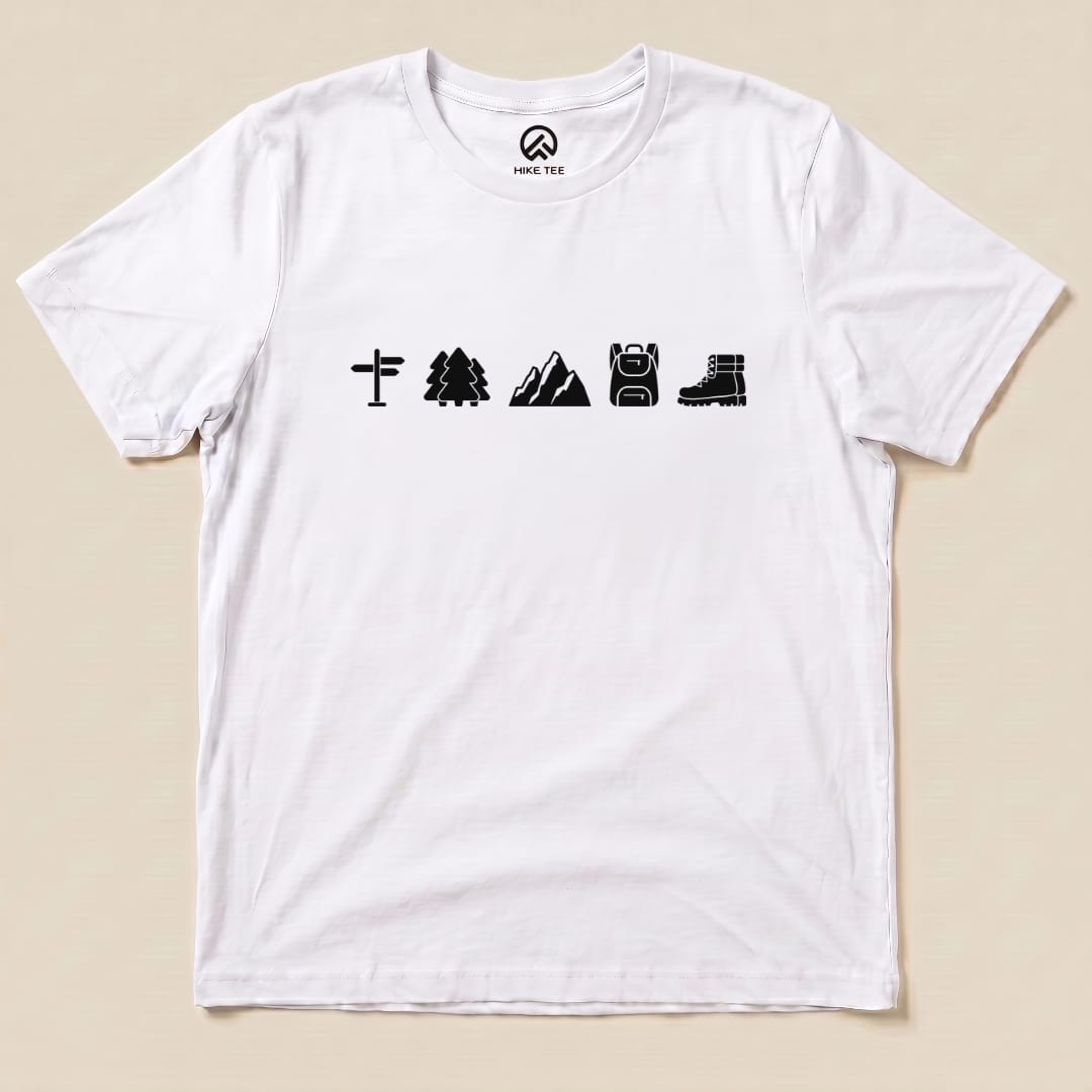 Hike Tee T-Shirt White / S 5 In Row Hiking Shirt