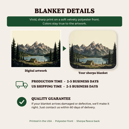 Sherpa blanket details, production time and quality guarantee
