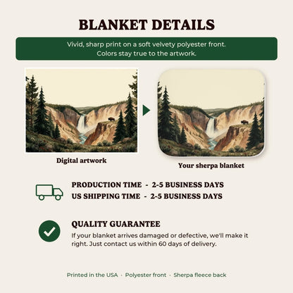 Sherpa blanket details, production time and quality guarantee