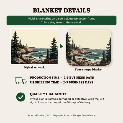 Sherpa blanket details, production time and quality guarantee