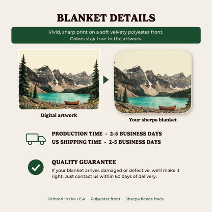 Sherpa blanket details, production time and quality guarantee