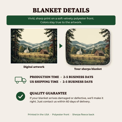 Sherpa blanket details, production time and quality guarantee