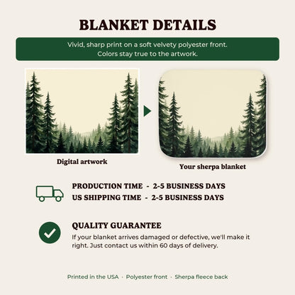 Sherpa blanket details, production time and quality guarantee