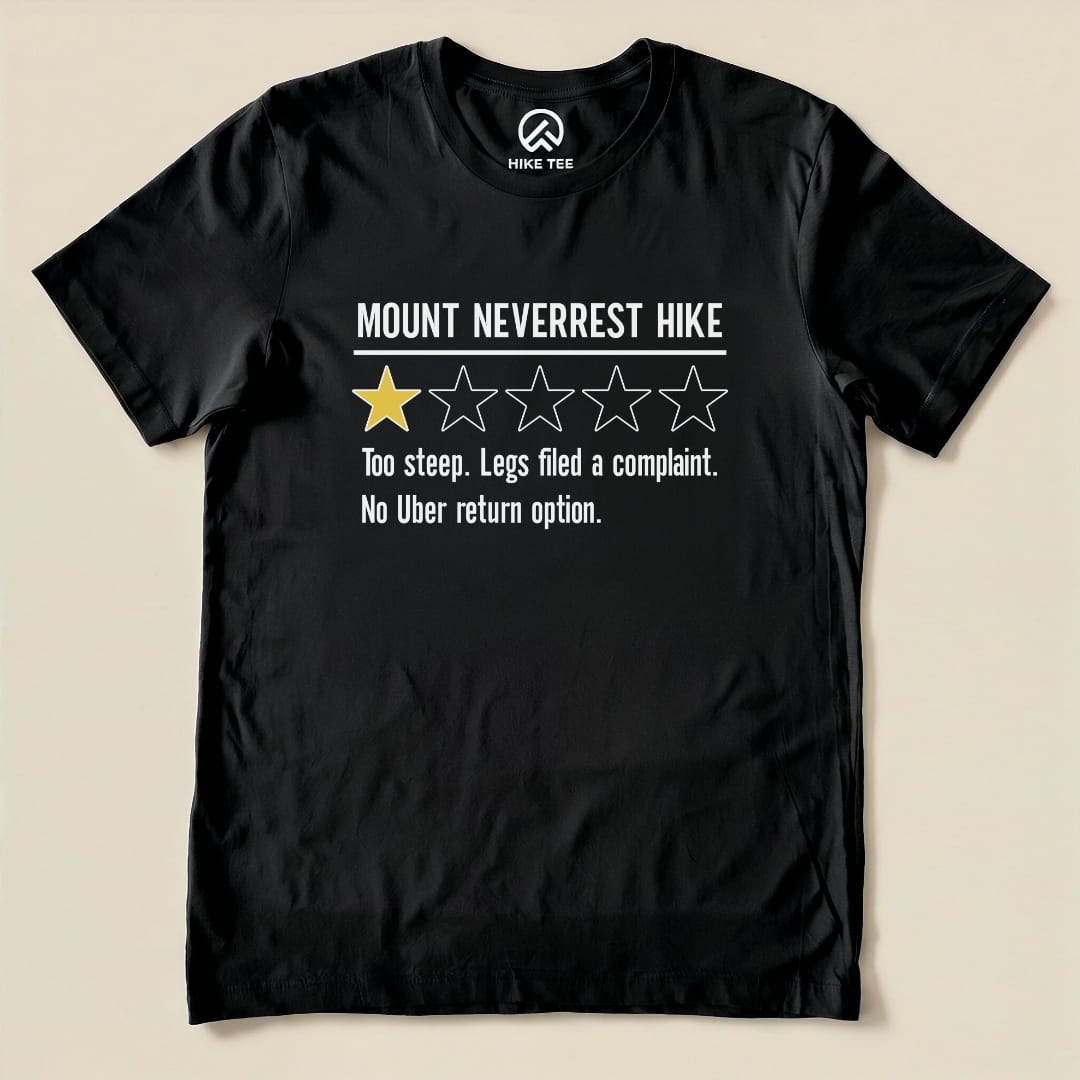 Mount Neverrest Review Shirt Hike Tee T-Shirt Black / S