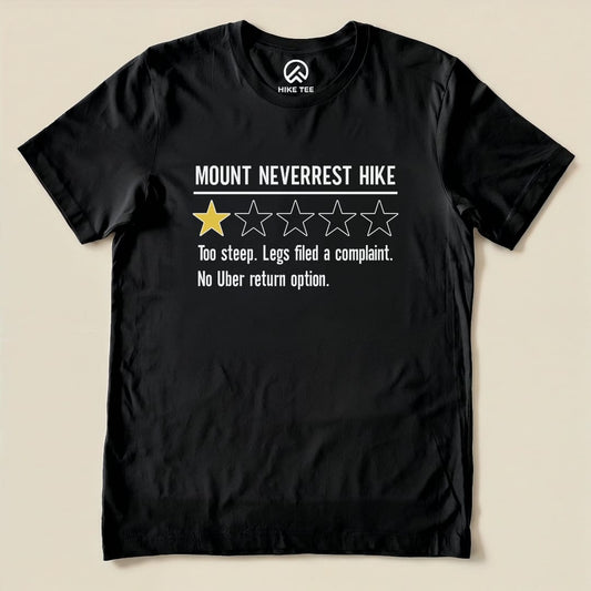 Mount Neverrest Review Shirt Hike Tee T-Shirt Black / S