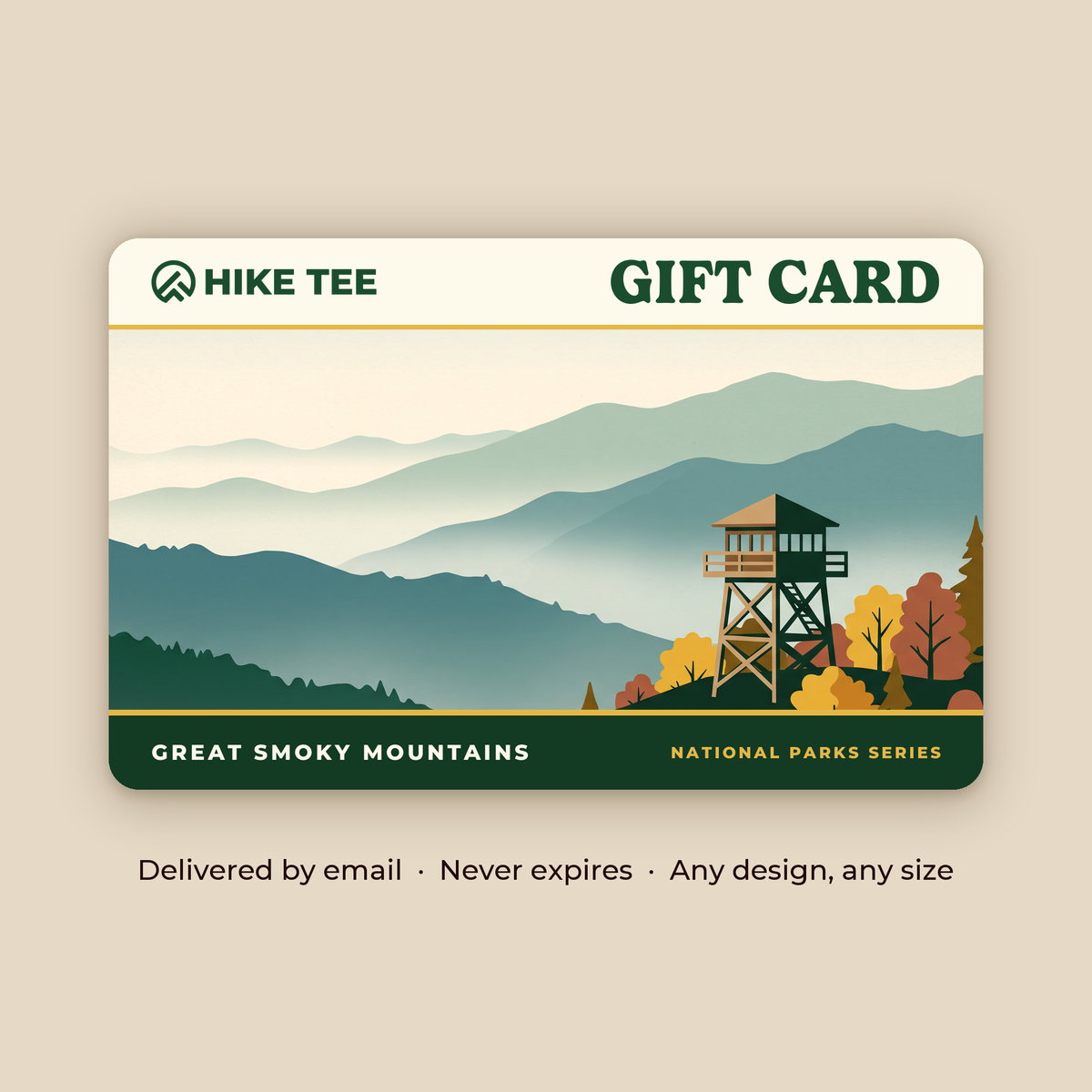 Hike Tee gift card - Great Smoky Mountains design