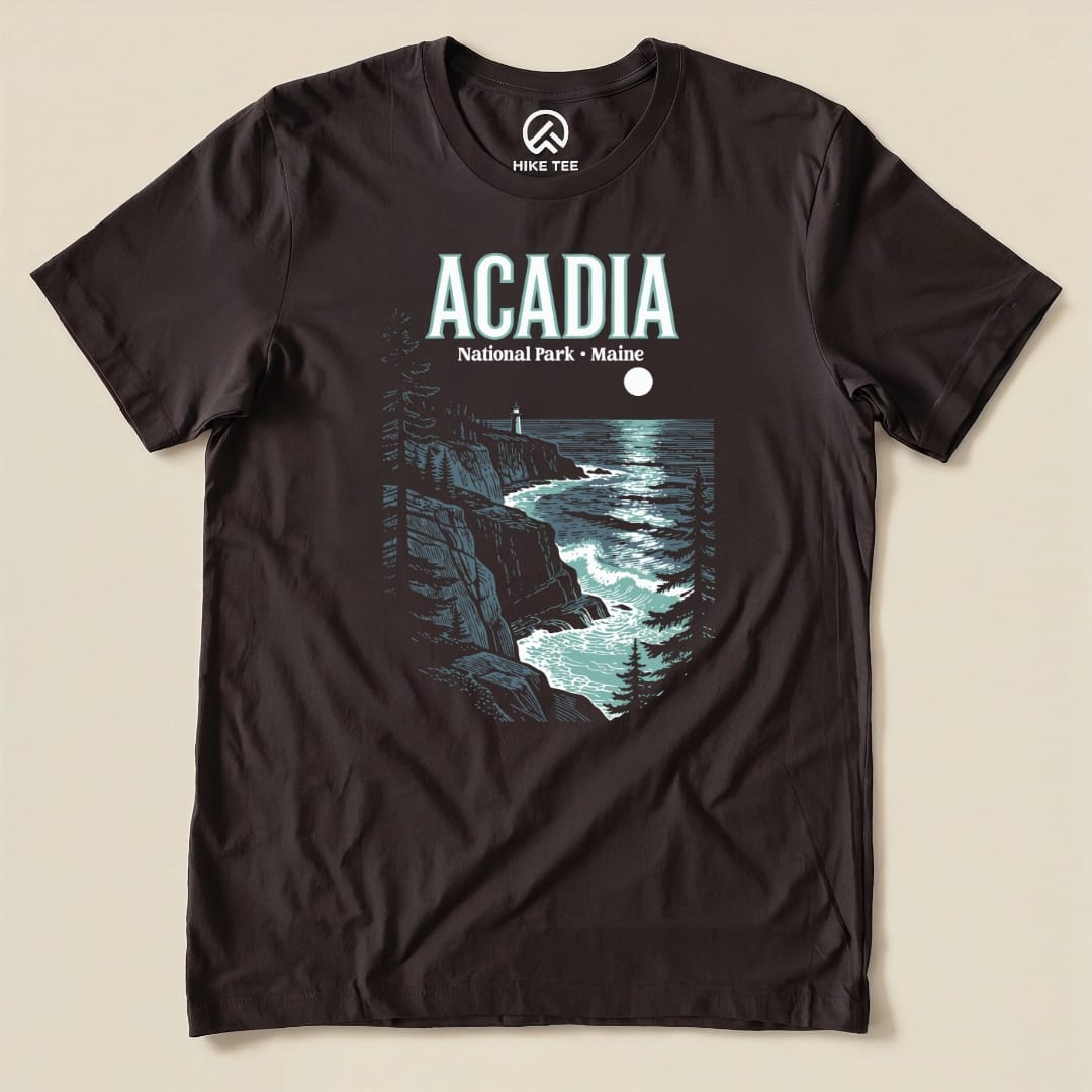 Hike Tee T-Shirt Brown / S Acadia Maine Vintage Shirt
