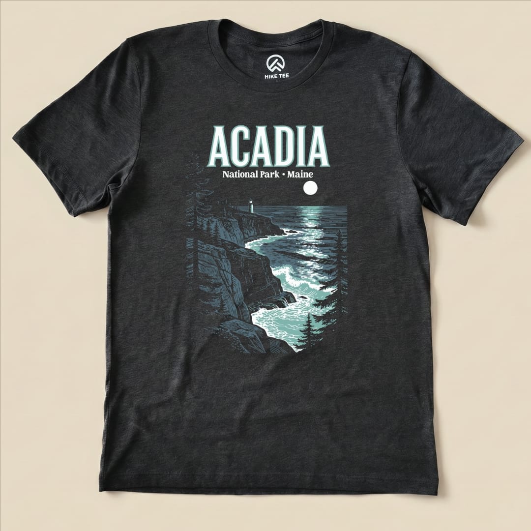 Hike Tee T-Shirt Dark Grey Heather / S Acadia Maine Vintage Shirt