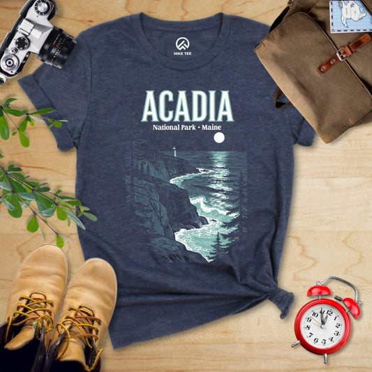Hike Tee T-Shirt Heather Navy / S Acadia Maine Vintage Shirt