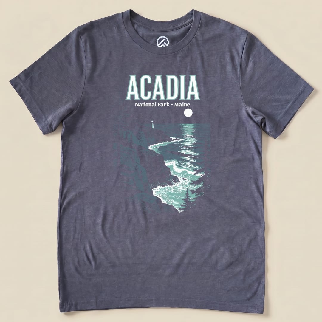 Hike Tee T-Shirt Heather Navy / S Acadia Maine Vintage Shirt