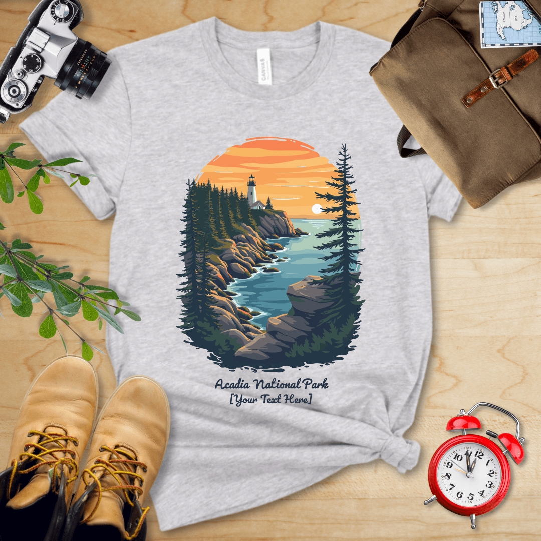 AnywherePOD T-Shirt Athletic Heather / S Acadia National Park Shirt + Personalization