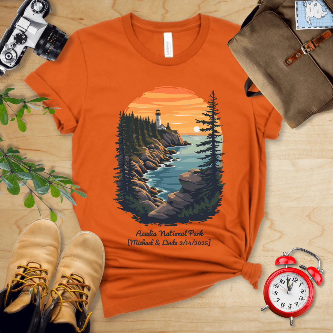 AnywherePOD T-Shirt Autumn / S Acadia National Park Shirt + Personalization