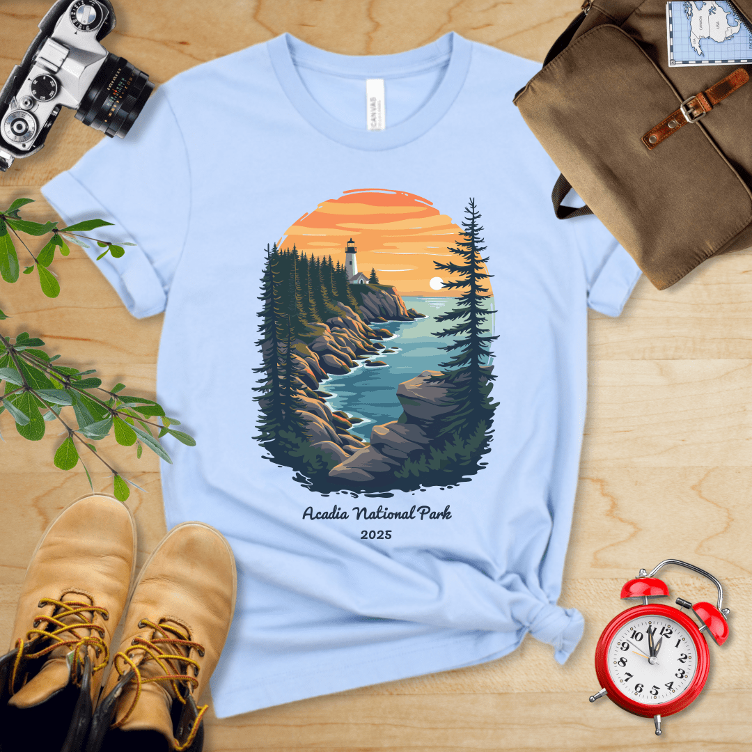 AnywherePOD T-Shirt Baby Blue / S Acadia National Park Shirt + Personalization