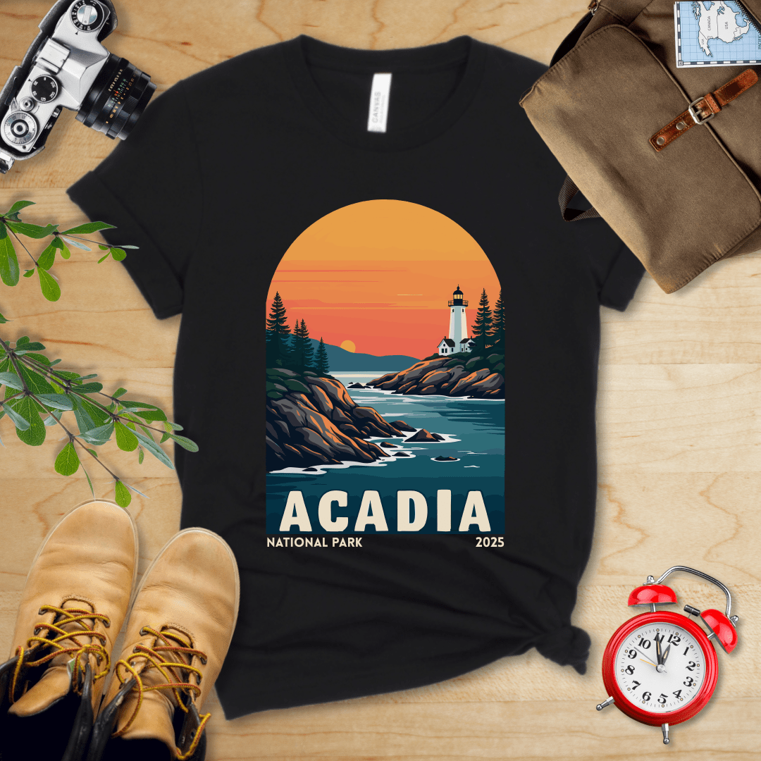 AnywherePOD T-Shirt Black / S Acadia National Park Shirt + Personalization