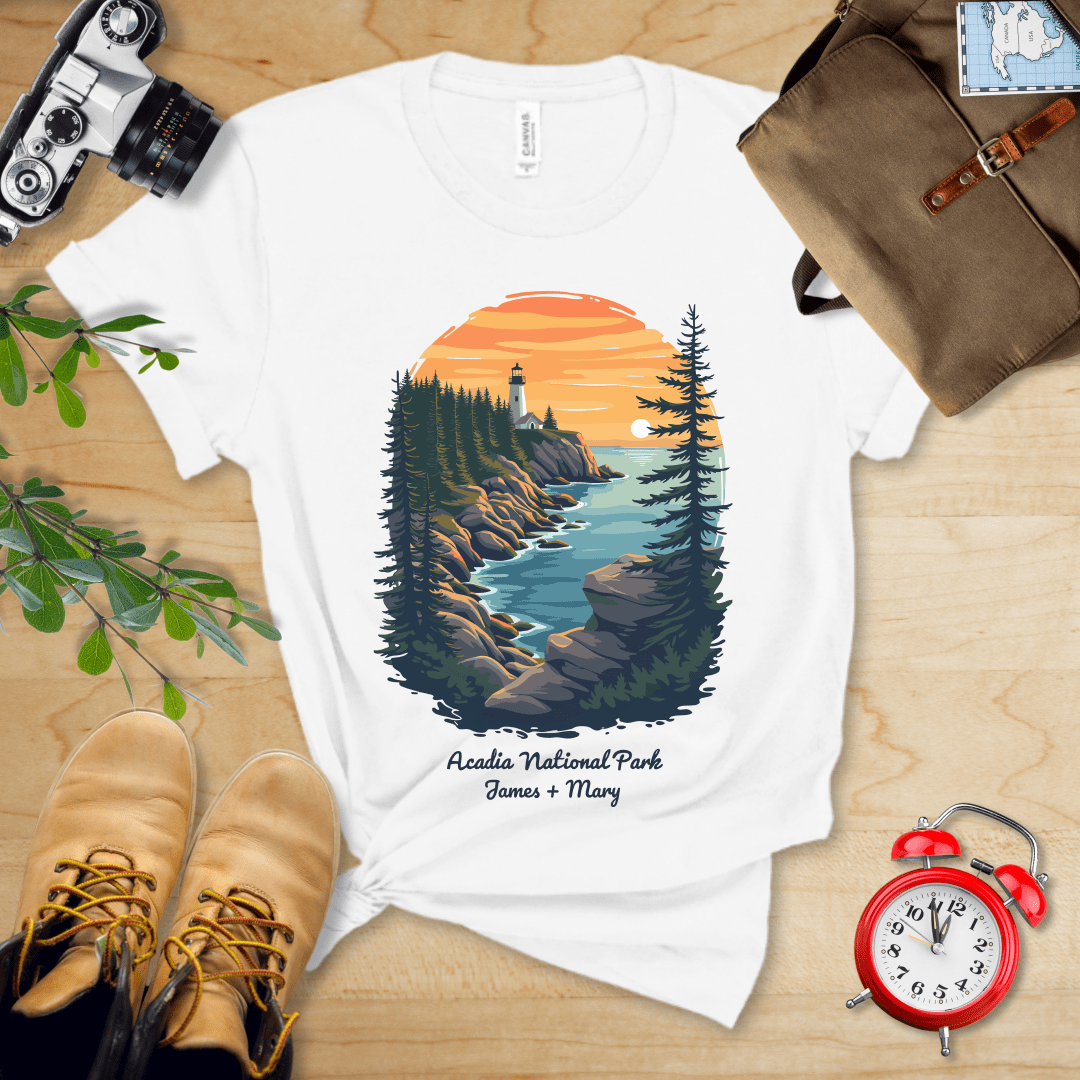 AnywherePOD T-Shirt White / S Acadia National Park Shirt + Personalization