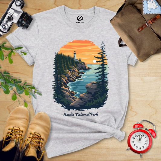 Hike Tee T-Shirt Athletic Heather / S Acadia National Park Shirt
