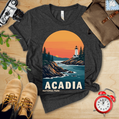 Hike Tee T-Shirt Dark Grey Heather / S Acadia National Park Shirt