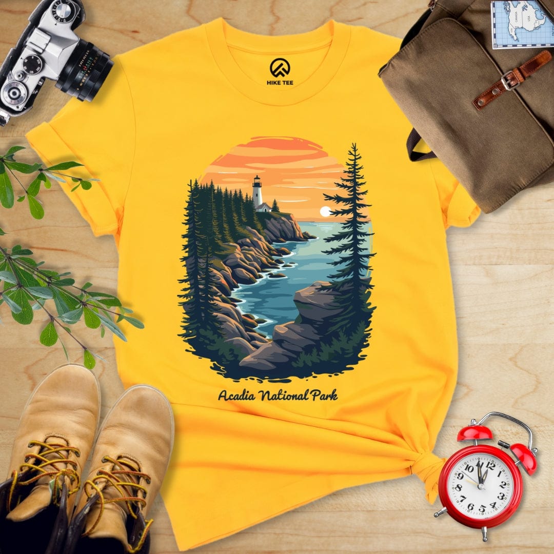 Hike Tee T-Shirt Gold / S Acadia National Park Shirt