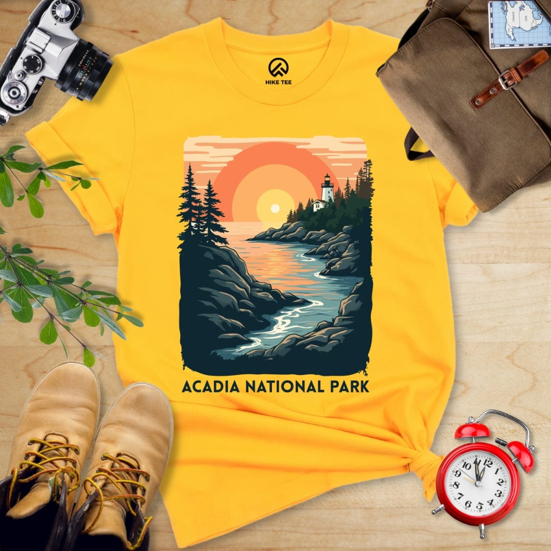 Hike Tee T-Shirt Gold / S Acadia National Park Shirt