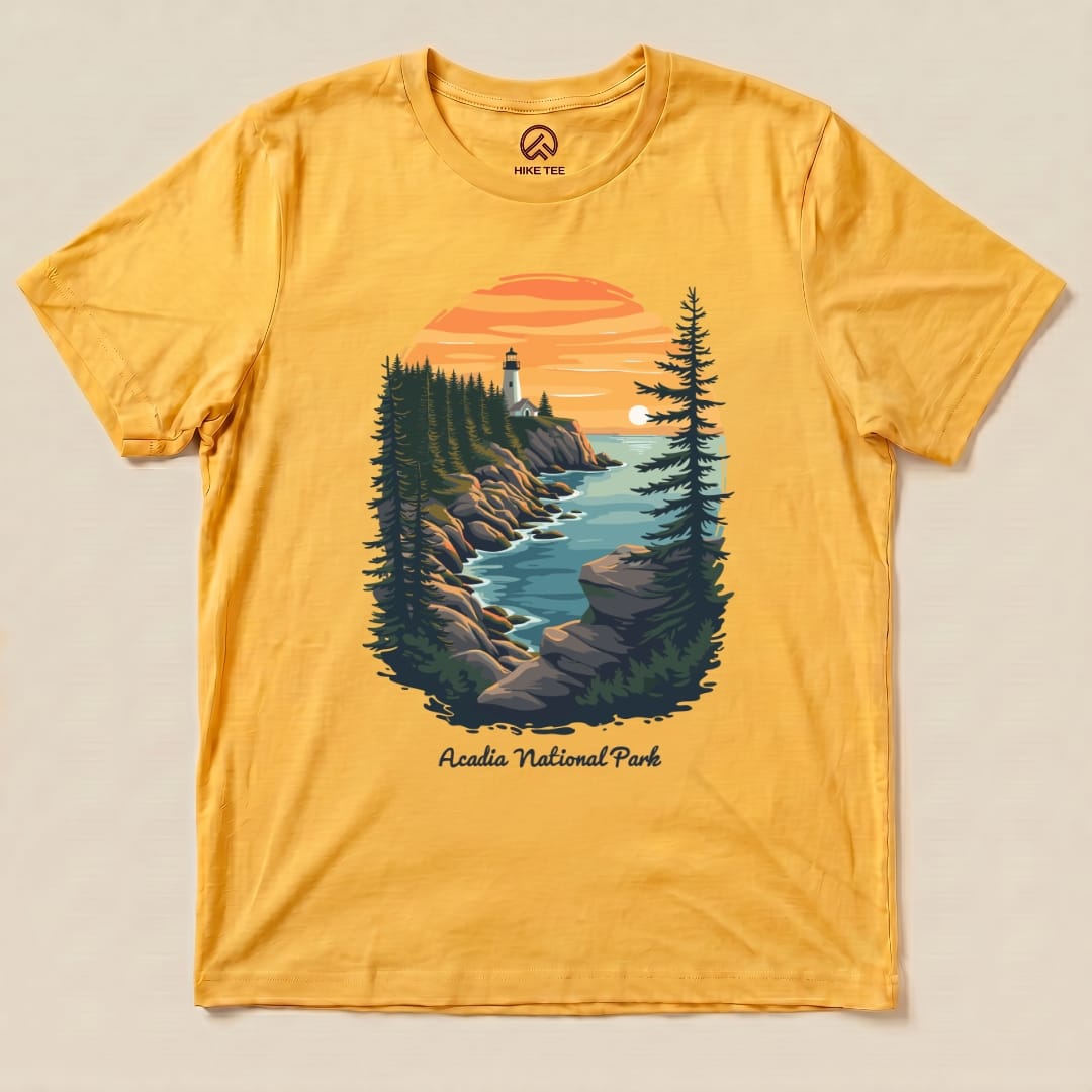 Hike Tee T-Shirt Gold / S Acadia National Park Shirt