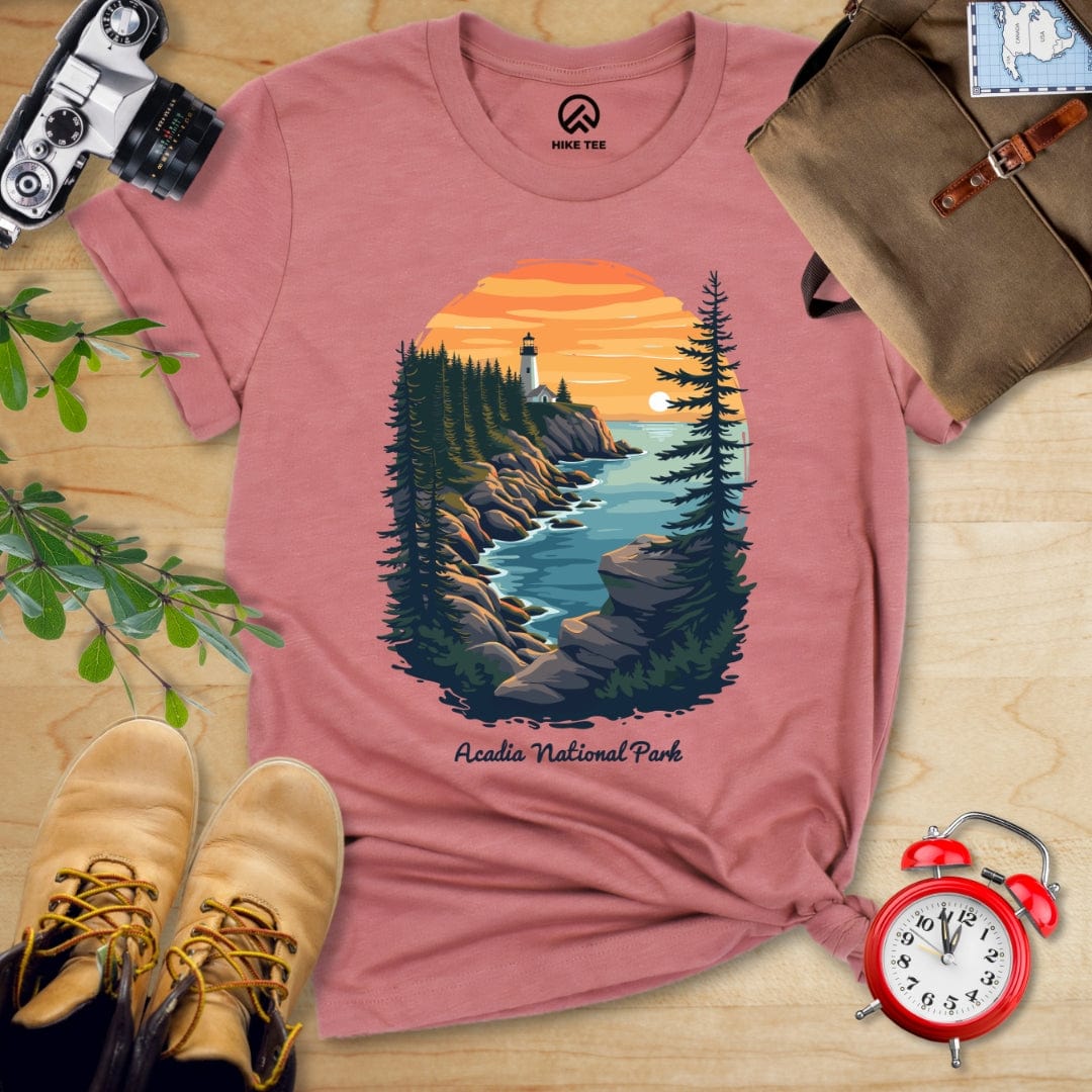 Hike Tee T-Shirt Heather Mauve / S Acadia National Park Shirt