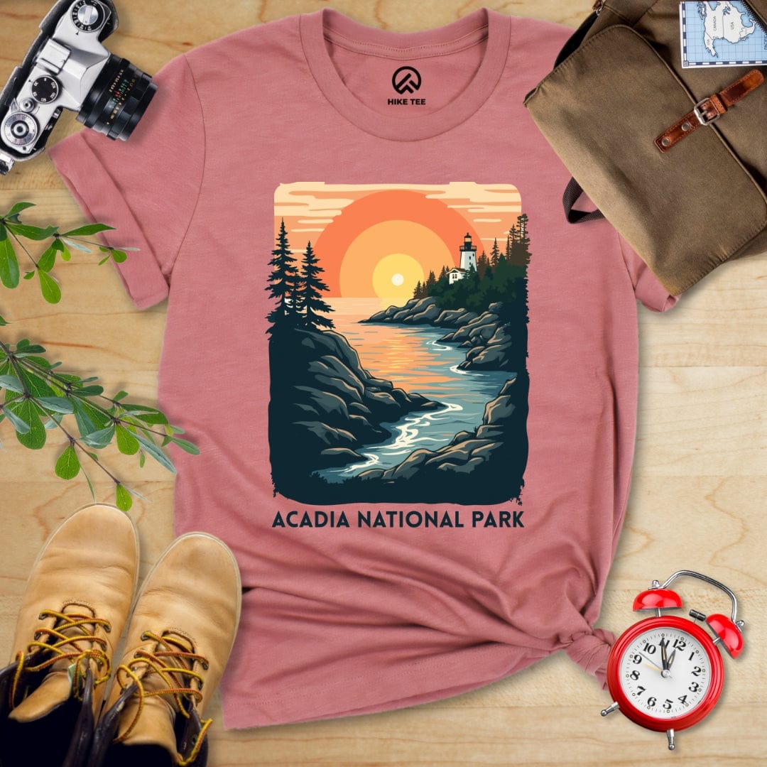 Hike Tee T-Shirt Heather Mauve / S Acadia National Park Shirt