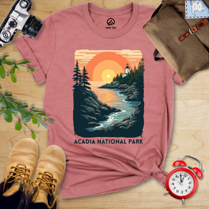 Hike Tee T-Shirt Heather Mauve / S Acadia National Park Shirt