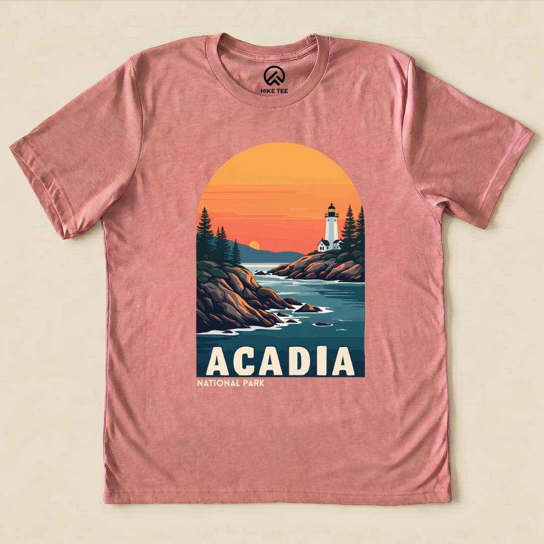Hike Tee T-Shirt Heather Mauve / S Acadia National Park Shirt