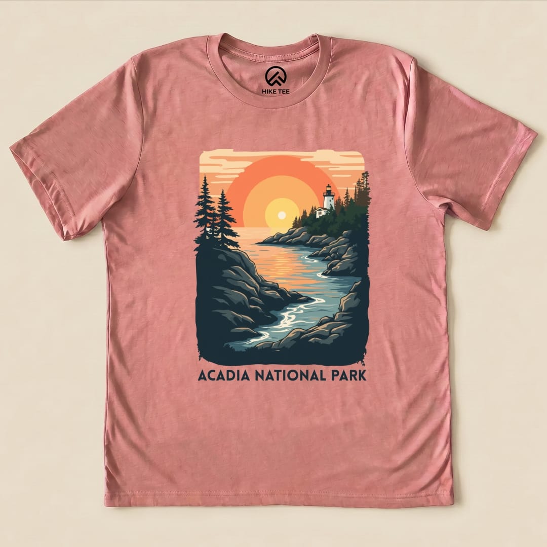 Hike Tee T-Shirt Heather Mauve / S Acadia National Park Shirt