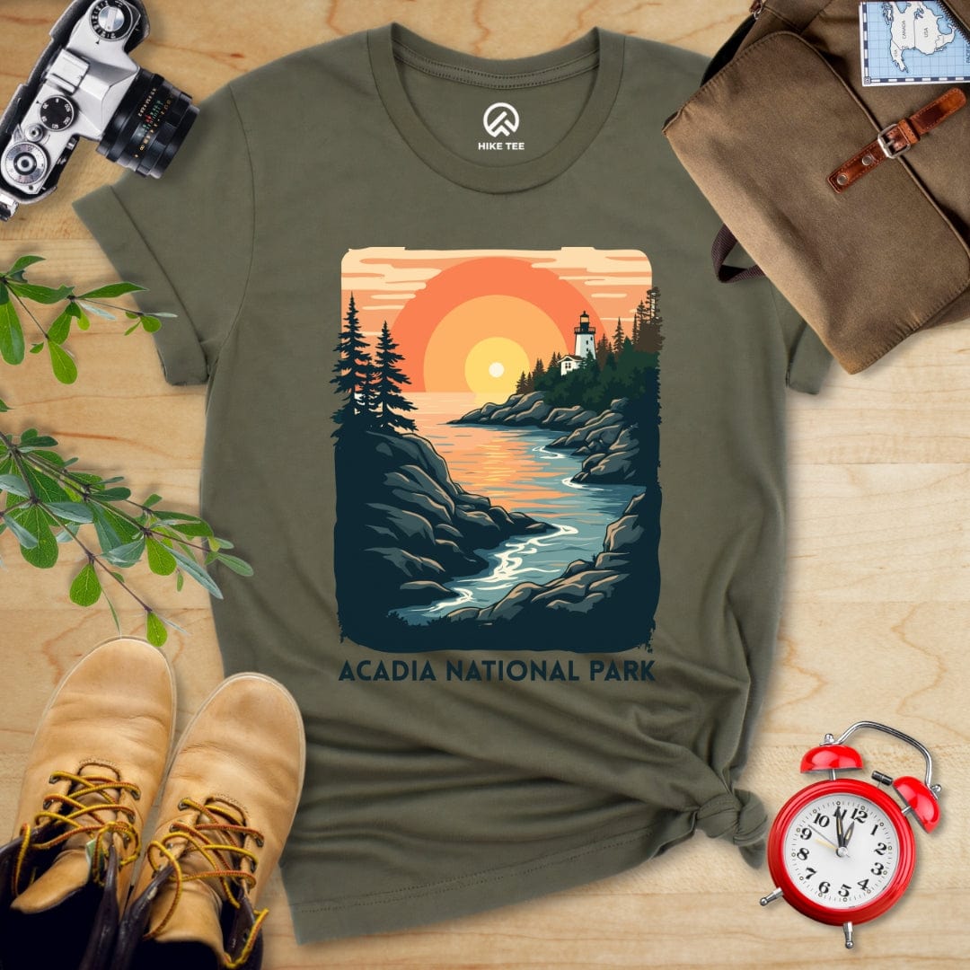 Hike Tee T-Shirt Military Green / S Acadia National Park Shirt