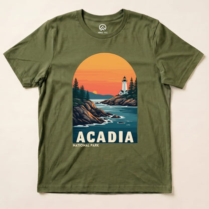 Hike Tee T-Shirt Military Green / S Acadia National Park Shirt