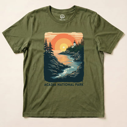 Hike Tee T-Shirt Military Green / S Acadia National Park Shirt