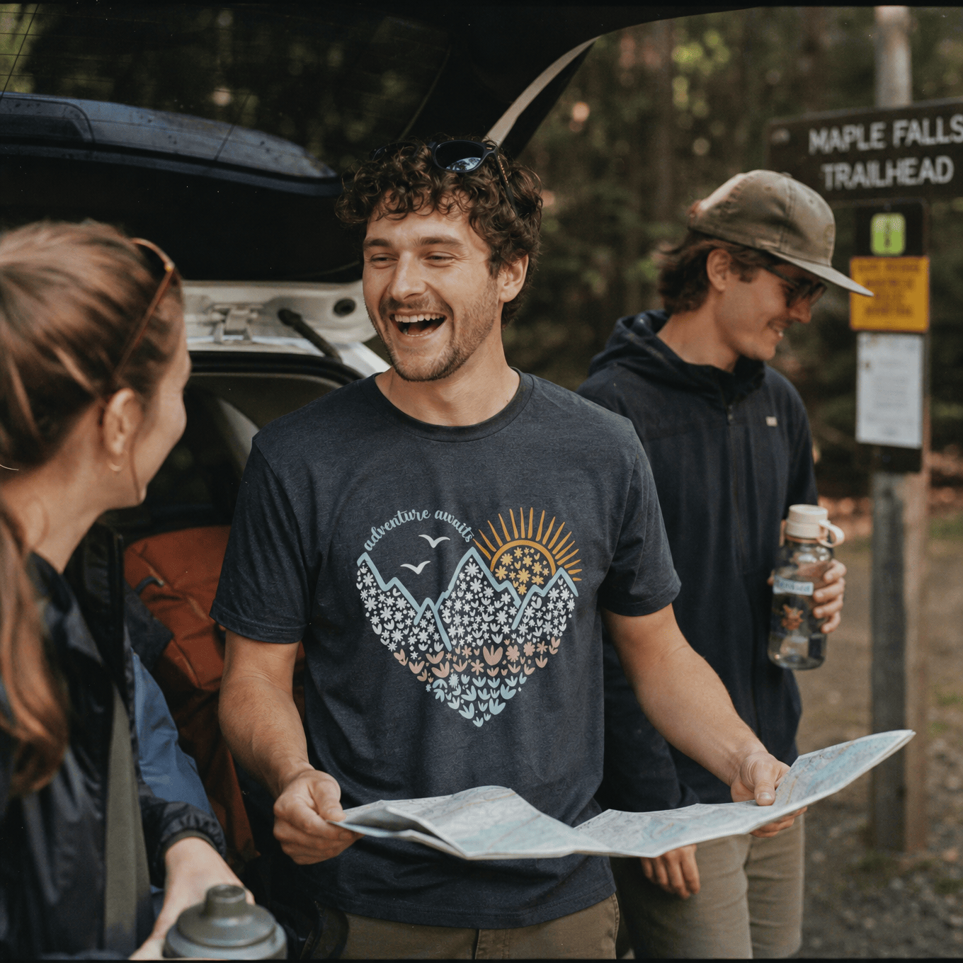 Adventure Awaits Flower Heart Shirt