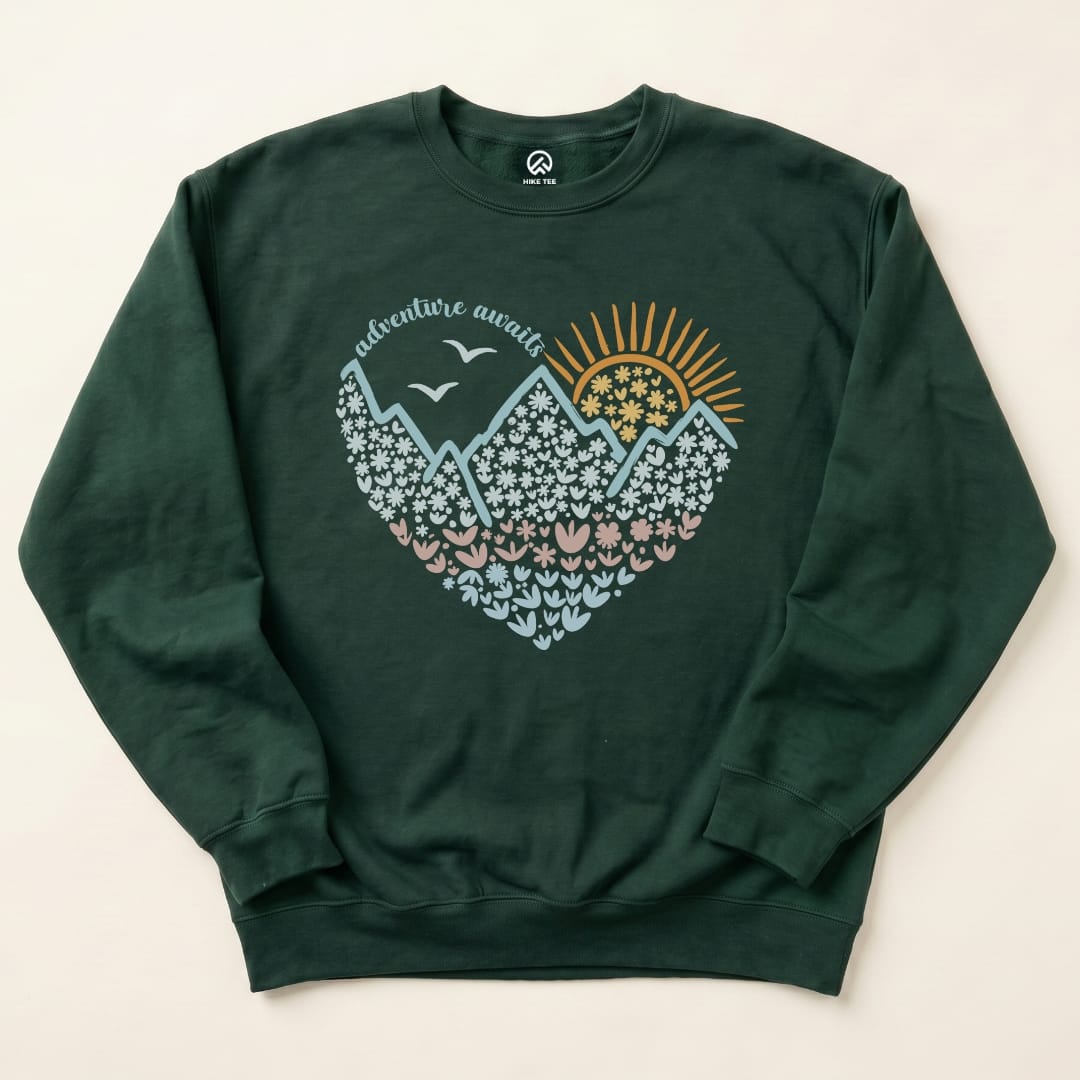 Adventure Awaits Hearth Sweatshirt Hike Tee Sweatshirt Forest Green / S
