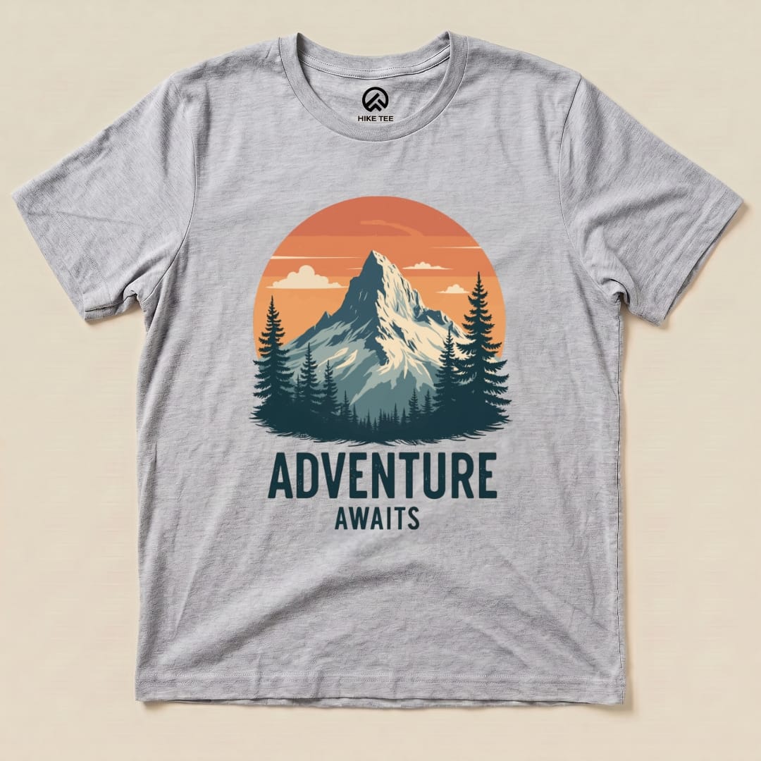 Adventure Awaits Shirt Hike Tee T-Shirt Athletic Heather / S