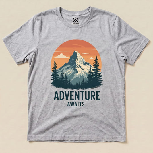 Adventure Awaits Shirt Hike Tee T-Shirt Athletic Heather / S