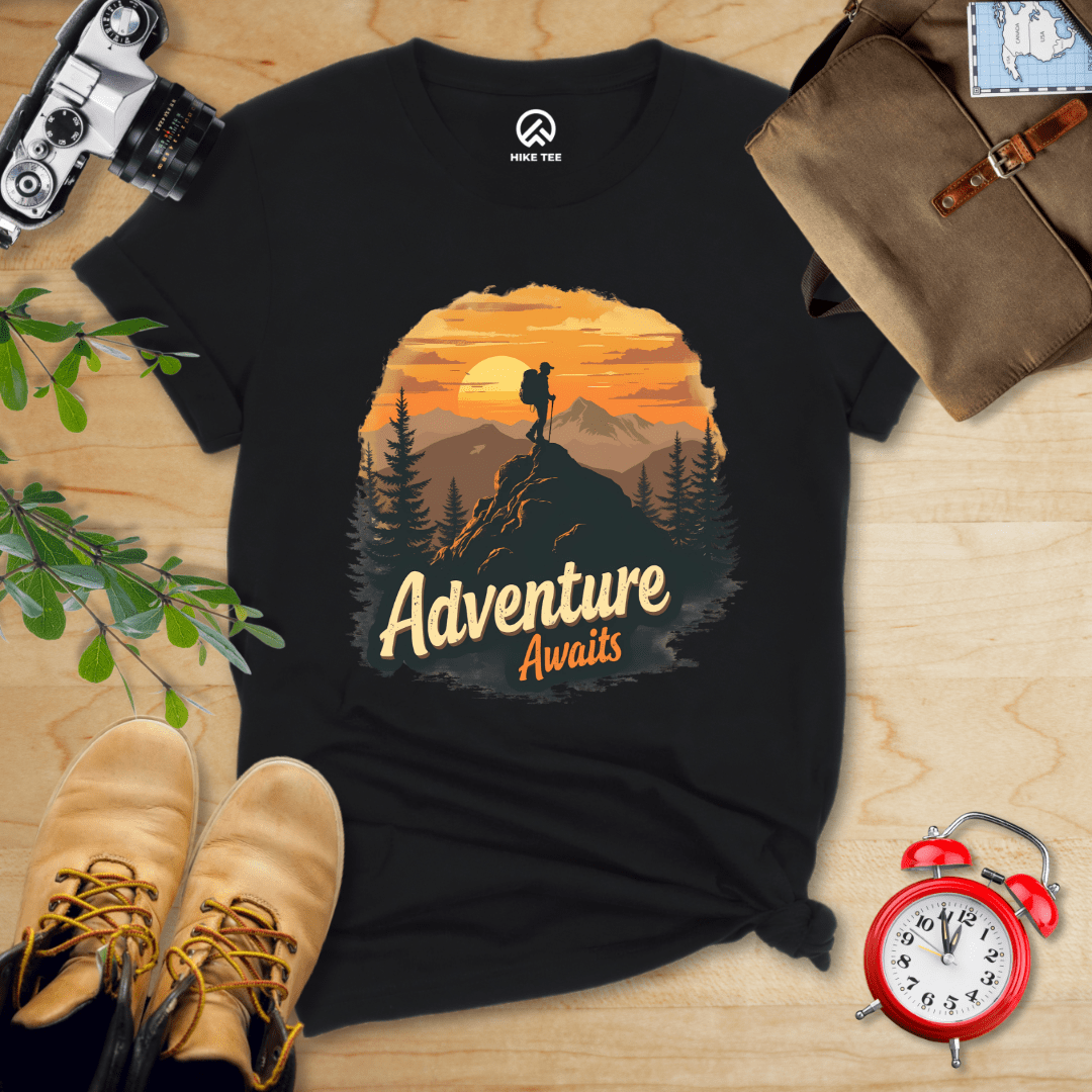 Printify T-Shirt Black / S Adventure Awaits Shirt