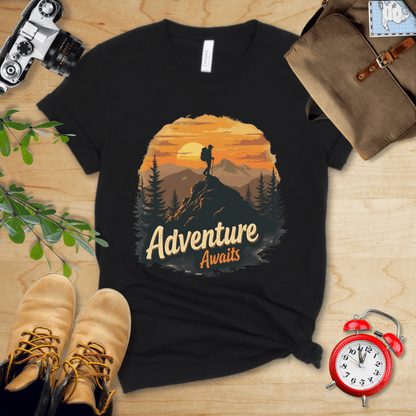 Printify T-Shirt Black / S Adventure Awaits Shirt