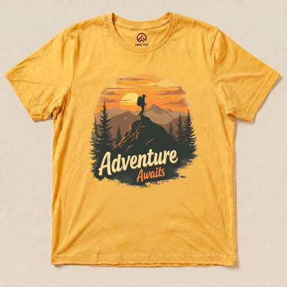 Hike Tee T-Shirt Gold / S Adventure Awaits Shirt