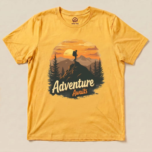 Hike Tee T-Shirt Gold / S Adventure Awaits Shirt