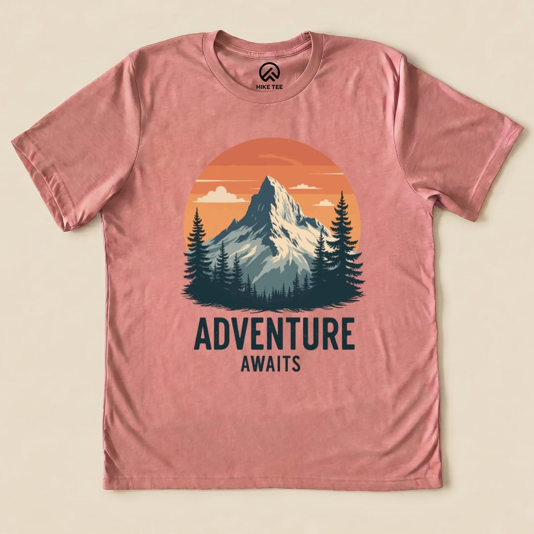 Adventure Awaits Shirt Hike Tee T-Shirt Heather Mauve / S