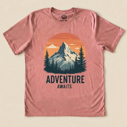 Adventure Awaits Shirt Hike Tee T-Shirt Heather Mauve / S