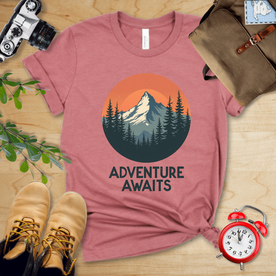 Printify T-Shirt Heather Mauve / S Adventure Awaits Shirt