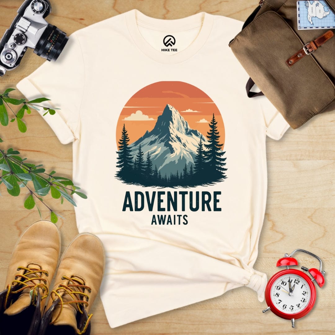 Hike Tee T-Shirt Natural / S Adventure Awaits Shirt