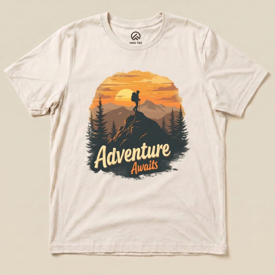 Hike Tee T-Shirt Natural / S Adventure Awaits Shirt