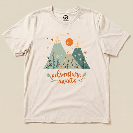 Hike Tee T-Shirt Natural / S Adventure Awaits Shirt